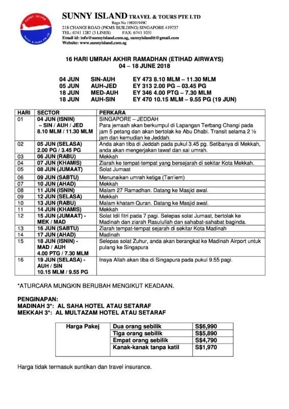 Sunny Island Travel and Tours Pte Ltd | Affordable Umrah Singapore